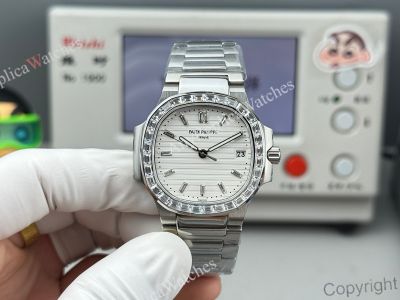 GR Factory Patek Philippe Nautilus 9015 Movement 35.2mm Women Diamond Bezel Watch